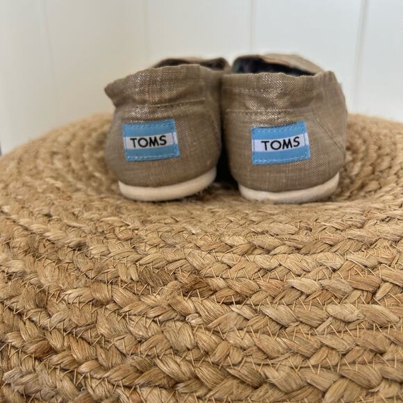 TOMS Natural Metallic Alpargatas Burlap Espadrilles size 9 - Picture 4 of 12